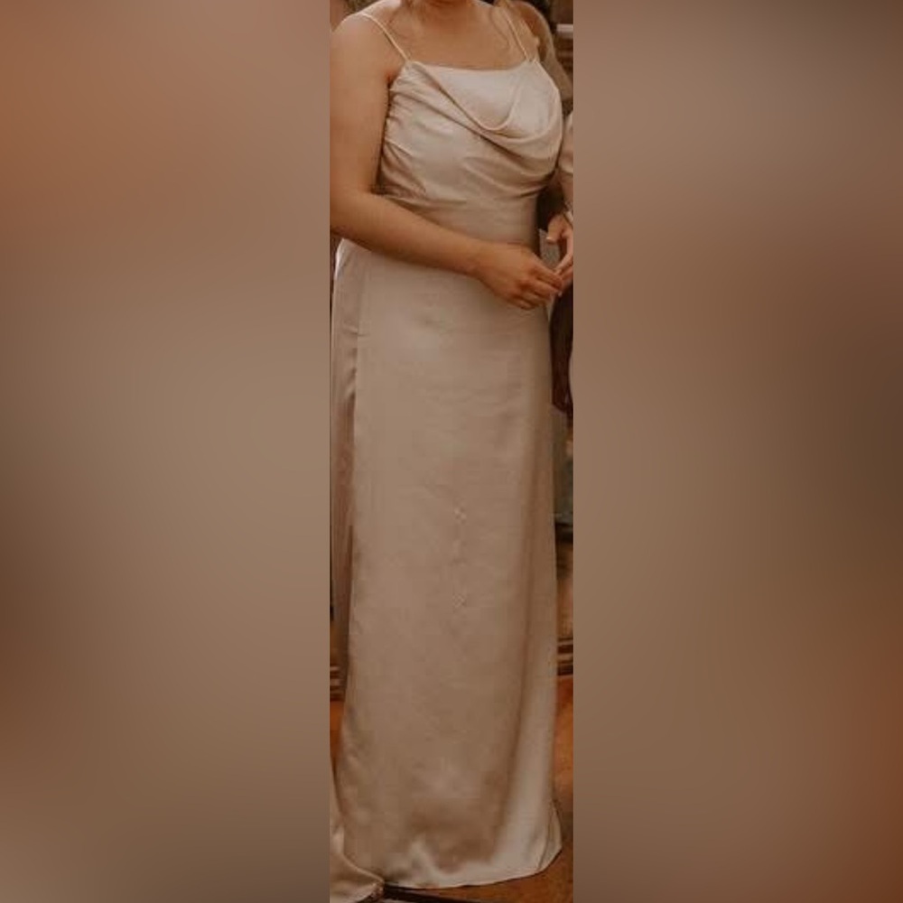 RSVP Elegant Cowl Neck Blush/Beige Gown